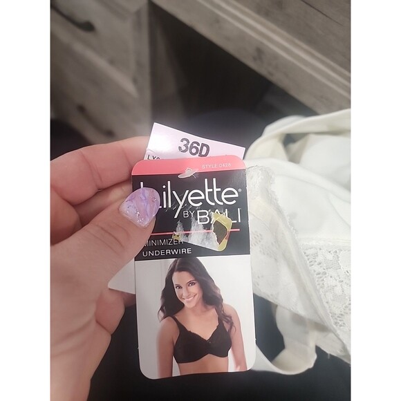NEW Lilyette by Bali 36D Full Coverage Minimizer Underwire Lace Bra IVORY - Picture 5 of 5
